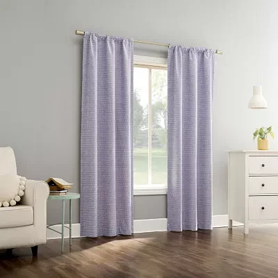 Sun Zero Sylo Rod Pocket Energy Saving 100% Blackout Single Curtain Panels