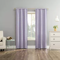 Sun Zero Sylo Rod Pocket Energy Saving 100% Blackout Single Curtain Panels