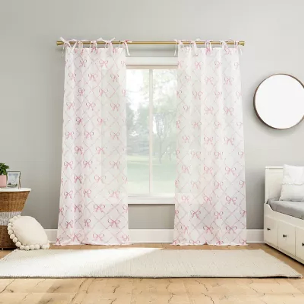 Sun Zero Romy Tie Top Sheer Single Curtain Panels