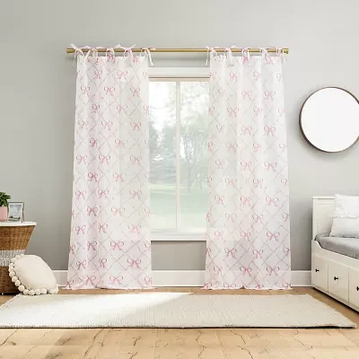 Sun Zero Romy Tie Top Sheer Single Curtain Panels