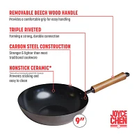 Joyce Chen Classic Series Carbon Steel Ceramic 9.5" Stir Fry Pan
