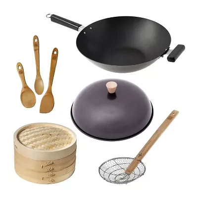 Joyce Chen Professional Series Carbon Steel 5-pc. Wok Set