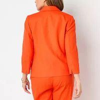 Black Label by Evan-Picone Linen Blend Womens Classic Fit Suit Jacket
