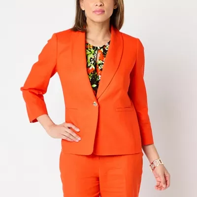 Black Label by Evan-Picone Linen Blend Womens Classic Fit Suit Jacket