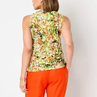 Black Label by Evan-Picone Womens Keyhole Neck Sleeveless Blouse