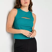 Bold Elements Womens Crew Neck Sleeveless Blouse