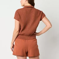 Stylus Womens Short Sleeve Pullover Sweater