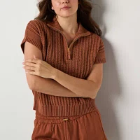 Stylus Womens Short Sleeve Pullover Sweater