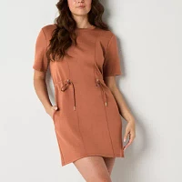 Stylus Womens Short Sleeve A-Line Dress