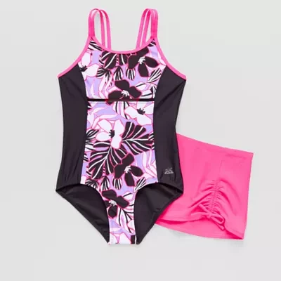 ZeroXposur Big Girls Floral One Piece+Cover-Ups