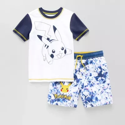 Little Boys Pokeman Rash Guard Set