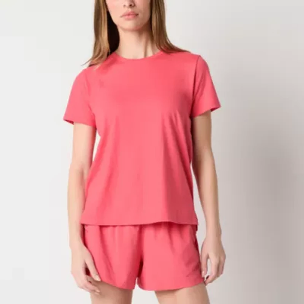 Xersion Womens Cotton Crew Neck Short Sleeve T-Shirt