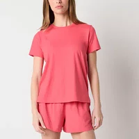 Xersion Womens Cotton Crew Neck Short Sleeve T-Shirt