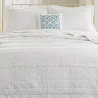 Madison Park Isabella 4-Pc Ruffle Quilt Set With Throw Pillow