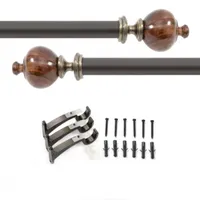 Deco Window Wood Trophy 1 Adjustable Curtain Rod