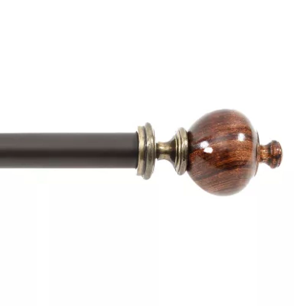 Deco Window Wood Trophy 1 IN Adjustable Curtain Rod