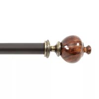 Deco Window Wood Trophy 1 IN Adjustable Curtain Rod