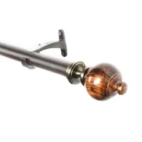 Deco Window Wood Trophy 1 IN Adjustable Curtain Rod