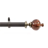 Deco Window Wood Trophy 1 Adjustable Curtain Rod