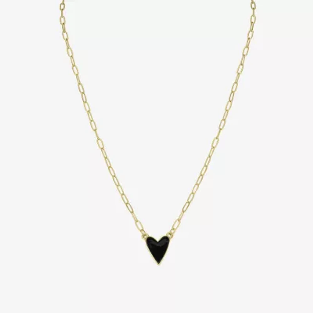 Bijoux Bar Delicates Gold Tone 18 Inch Cable Heart Pendant Necklace