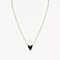 Bijoux Bar Delicates Gold Tone 18 Inch Cable Heart Pendant Necklace