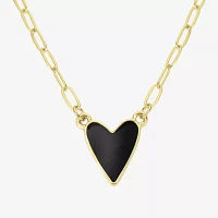 Bijoux Bar Delicates Gold Tone 18 Inch Cable Heart Pendant Necklace