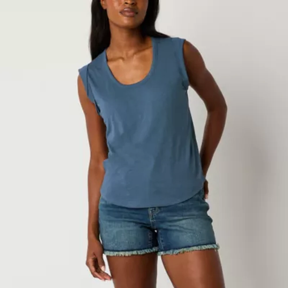 a.n.a Womens Tall U Neck Sleeveless Tank Top