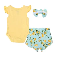 Baby Essentials Baby Girls 3-pc. Short Set