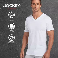 Jockey Classic Mens 3 Pack Short Sleeve V Neck Moisture Wicking T-Shirt