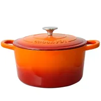 Crock Pot Artisan 5 Quart Round Enameled Cast Iron Dutch Oven