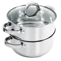 Hali Steamer Set W/Lid - 3 Qt Casserole W/Lid & Steamer Insert - Mirror Finish - SS - 0.4 mm