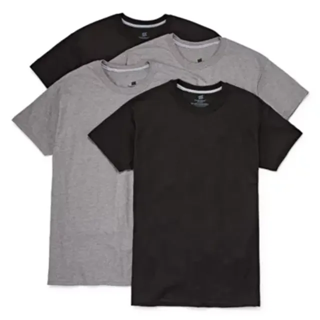 Hanes Comfortblend Mens 4 Pack Short Sleeve Crew Neck Moisture Wicking T- Shirt