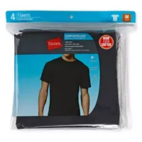 Hanes Comfortblend Mens 4 Pack Short Sleeve Crew Neck Moisture Wicking T-Shirt