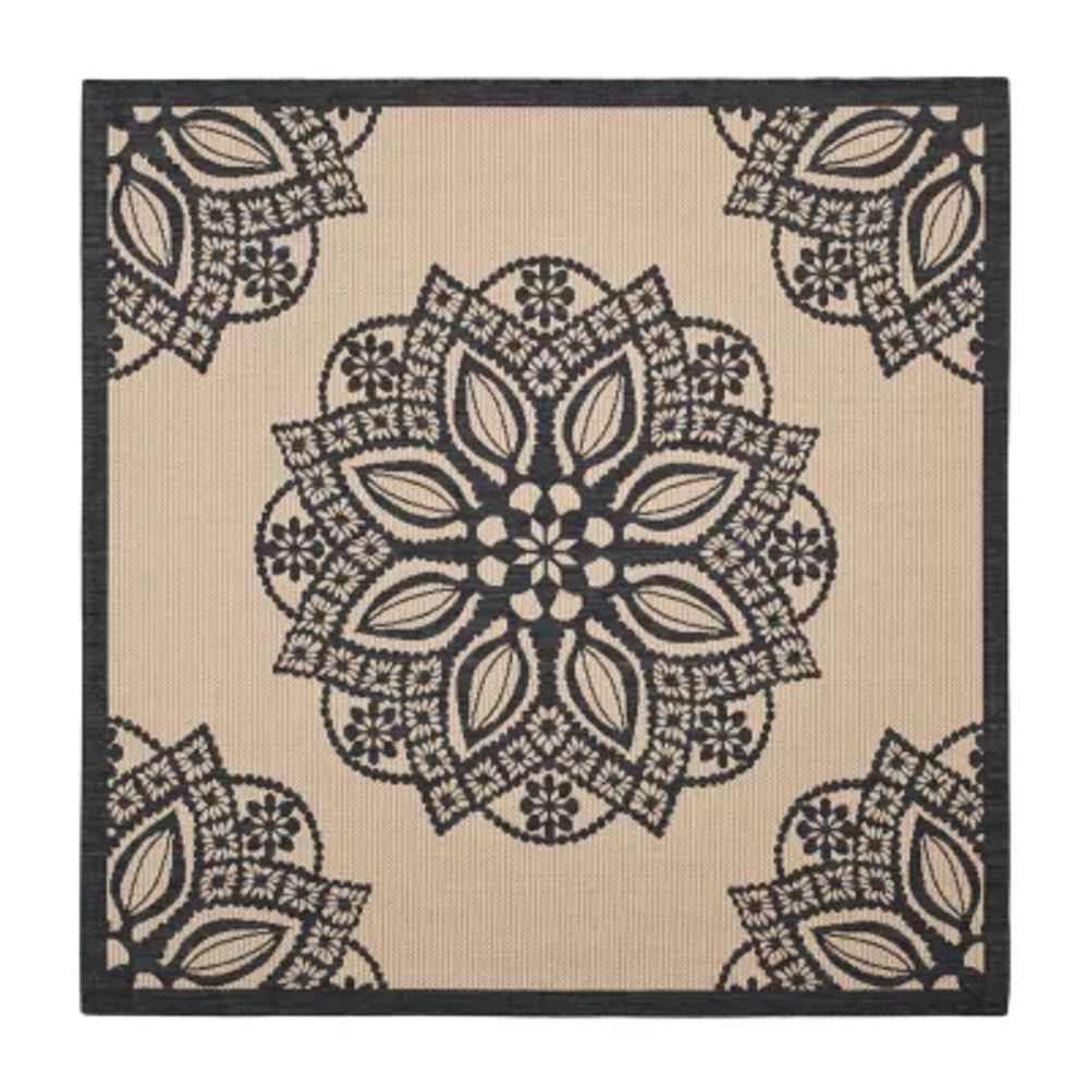 Safavieh Courtyard Collection Kimberly Oriental Indoor/Outdoor Round Area Rug