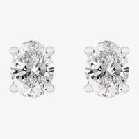 (H-I / SI1-SI2) 1/2 CT. T.W. Lab Grown White Diamond 14K Gold 4.6mm Oval Stud Earrings