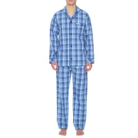 Residence Poplin Mens Long Sleeve 2-pc. Pant Pajama Set