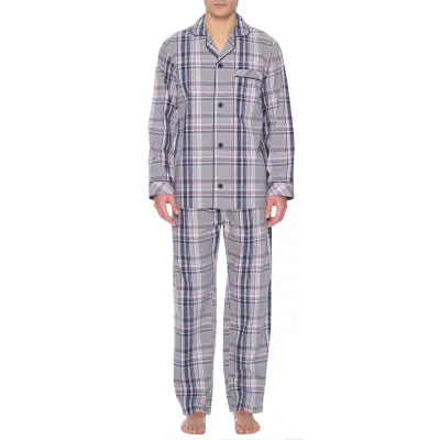 Residence Poplin Mens Long Sleeve 2-pc. Pant Pajama Set