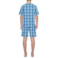 Residence Poplin Mens Tall Short Sleeve V-Neck 2-pc. Shorts Pajama Set