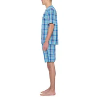 Residence Poplin Mens Tall Short Sleeve V-Neck 2-pc. Shorts Pajama Set
