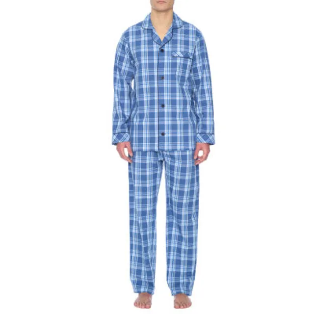 Residence Poplin Mens Tall Long Sleeve 2-pc. Pant Pajama Set