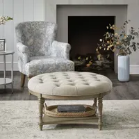 Martha Stewart Cedric Upholstered Ottoman