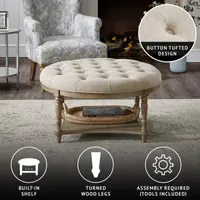 Martha Stewart Cedric Upholstered Ottoman