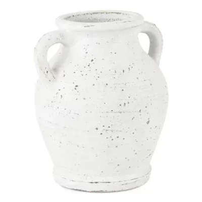 Linden Street 10" White Terracotta Vase
