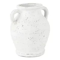 Linden Street 10" White Terracotta Vase