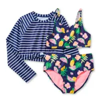 Thereabouts Little & Big Girls Striped Bikini Set