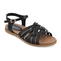 Journee Collection Womens Kimmie Ankle Strap Flat Sandals