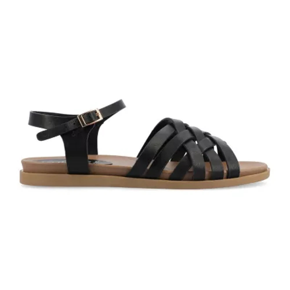 Journee Collection Womens Kimmie Ankle Strap Flat Sandals