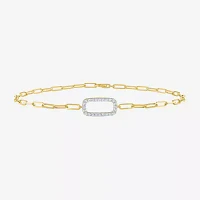 Diamond Addiction 1/10 Ct.T.W. Diamond (G-H / Si2-I1) 10K Gold 8 Inch Paperclip Chain Bracelet