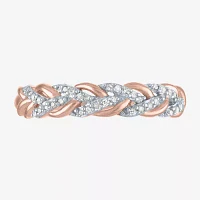 (G-H / Si2-I1) 1/10 CT. T.W. Lab Grown White Diamond 10K Rose Gold Wedding Band