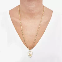 Saint Michael Mens 14K Gold Over Silver Pendant Necklace